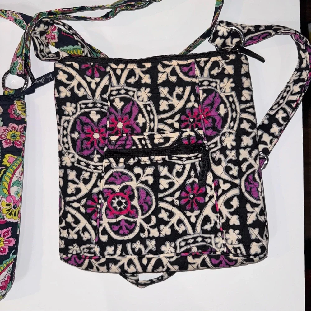 Vera Bradley 2 Multicolor Crossbody Bag Set with accessories